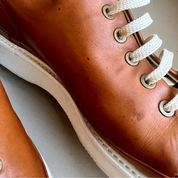 Samuel Hubbard Fast Burnished Tan Brown Leather Lace Up Sneaker Shoes Men’s 8 - Picture 9 of 16